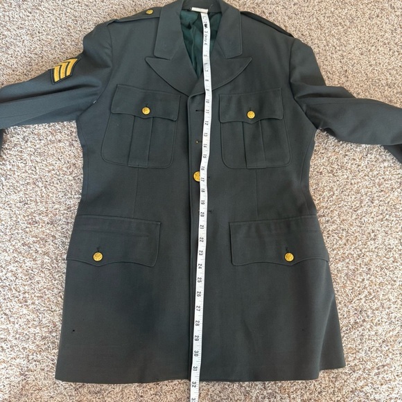 US Army Jacket Mens 38R Green Dress Uniform Wool Serge Coat - Picture 10 of 14